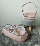 Nosidełko dla lalki i torebka GRETA - brudny róż i szary