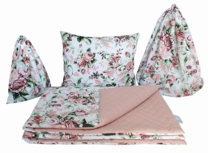Komplet do przedszkola ROSE 5el: kołderka + poduszka + worek